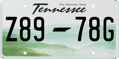 TN license plate Z8978G