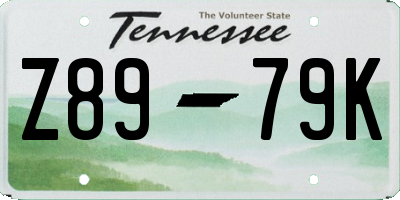TN license plate Z8979K