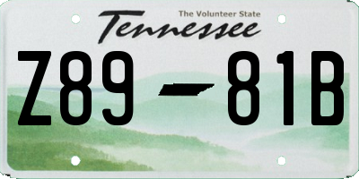 TN license plate Z8981B