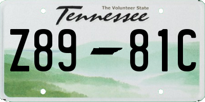TN license plate Z8981C