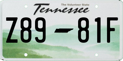 TN license plate Z8981F