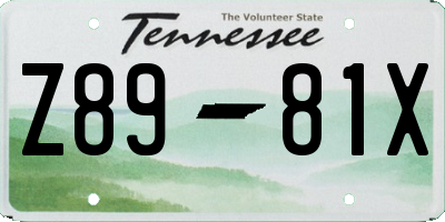 TN license plate Z8981X