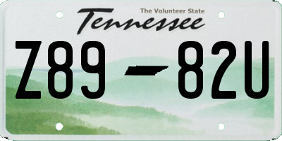 TN license plate Z8982U