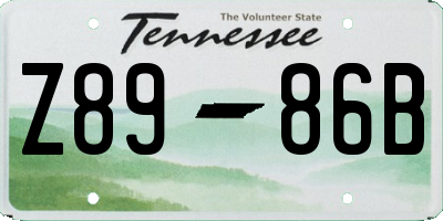 TN license plate Z8986B