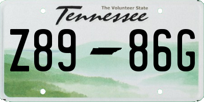 TN license plate Z8986G