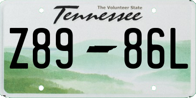 TN license plate Z8986L