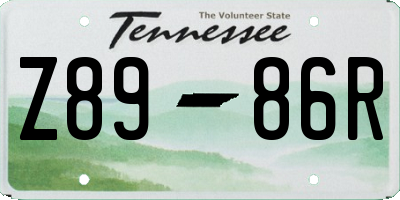 TN license plate Z8986R