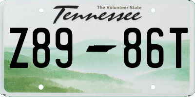 TN license plate Z8986T