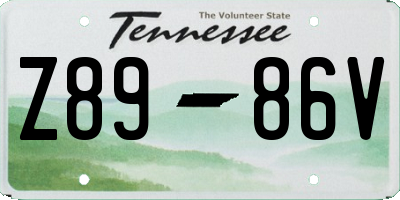 TN license plate Z8986V