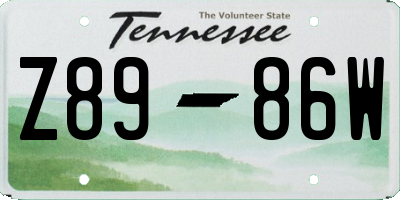 TN license plate Z8986W