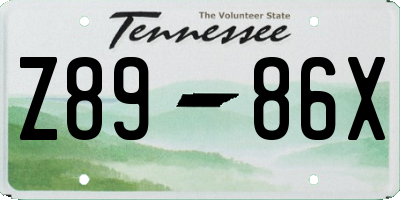 TN license plate Z8986X
