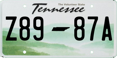 TN license plate Z8987A
