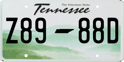 TN license plate Z8988D