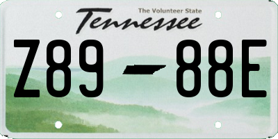 TN license plate Z8988E