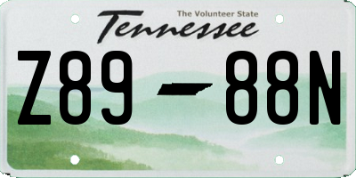 TN license plate Z8988N
