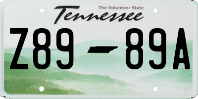 TN license plate Z8989A