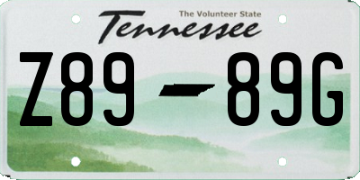 TN license plate Z8989G