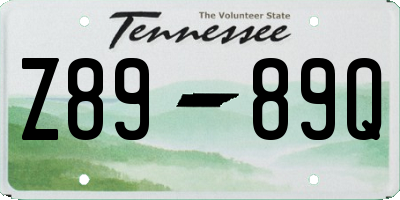 TN license plate Z8989Q