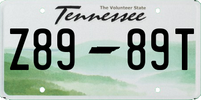 TN license plate Z8989T