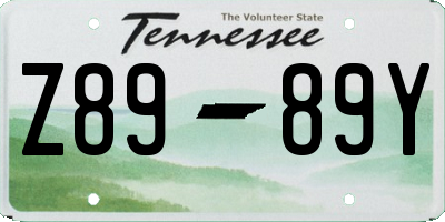 TN license plate Z8989Y
