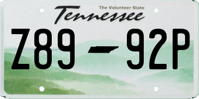 TN license plate Z8992P