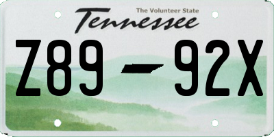 TN license plate Z8992X