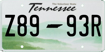 TN license plate Z8993R