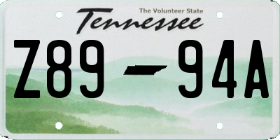 TN license plate Z8994A