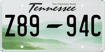 TN license plate Z8994C