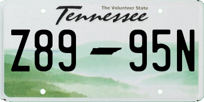 TN license plate Z8995N
