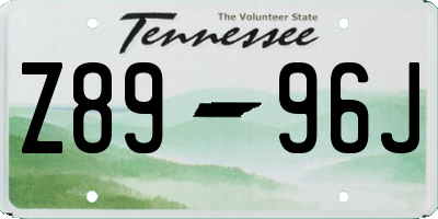 TN license plate Z8996J