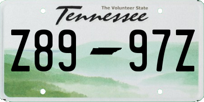 TN license plate Z8997Z