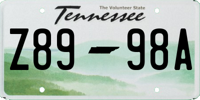 TN license plate Z8998A