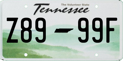 TN license plate Z8999F