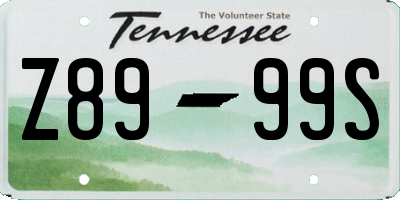TN license plate Z8999S