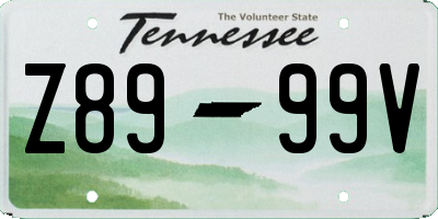 TN license plate Z8999V