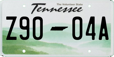 TN license plate Z9004A