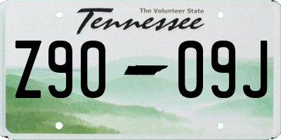 TN license plate Z9009J