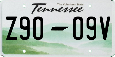 TN license plate Z9009V