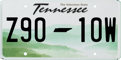 TN license plate Z9010W