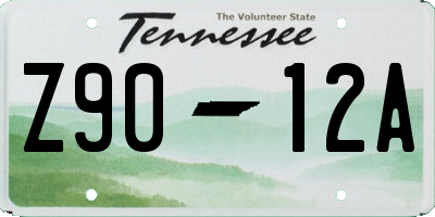 TN license plate Z9012A