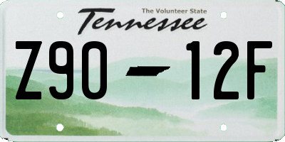 TN license plate Z9012F