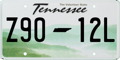 TN license plate Z9012L