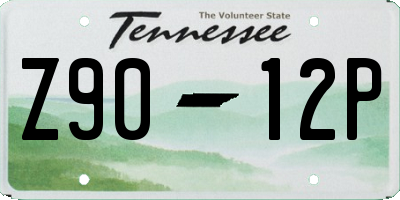 TN license plate Z9012P