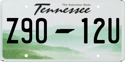 TN license plate Z9012U
