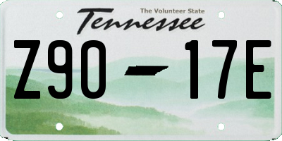 TN license plate Z9017E