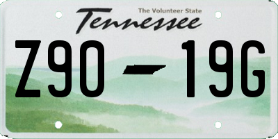 TN license plate Z9019G