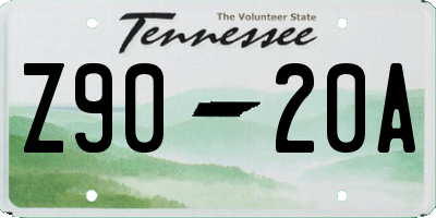 TN license plate Z9020A