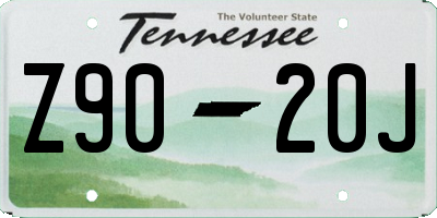 TN license plate Z9020J