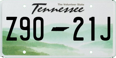 TN license plate Z9021J